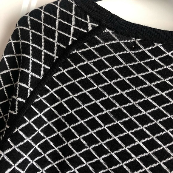 NWT Philosophy diamond pattern sweater black ivory - Picture 5 of 6